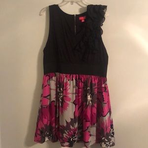 Beautiful pink, gray, and black flowered dress